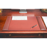 Rustic (Sienna) Brown Leather Desk Pad, 25.5 x 17.25